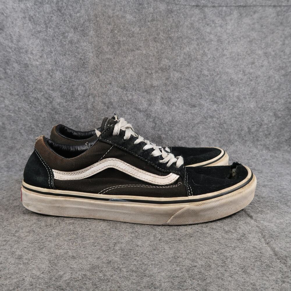 Vans Shoes Mens 7.5 Old Skool Sneakers Casual Athletic Skate Black Suede Canvas